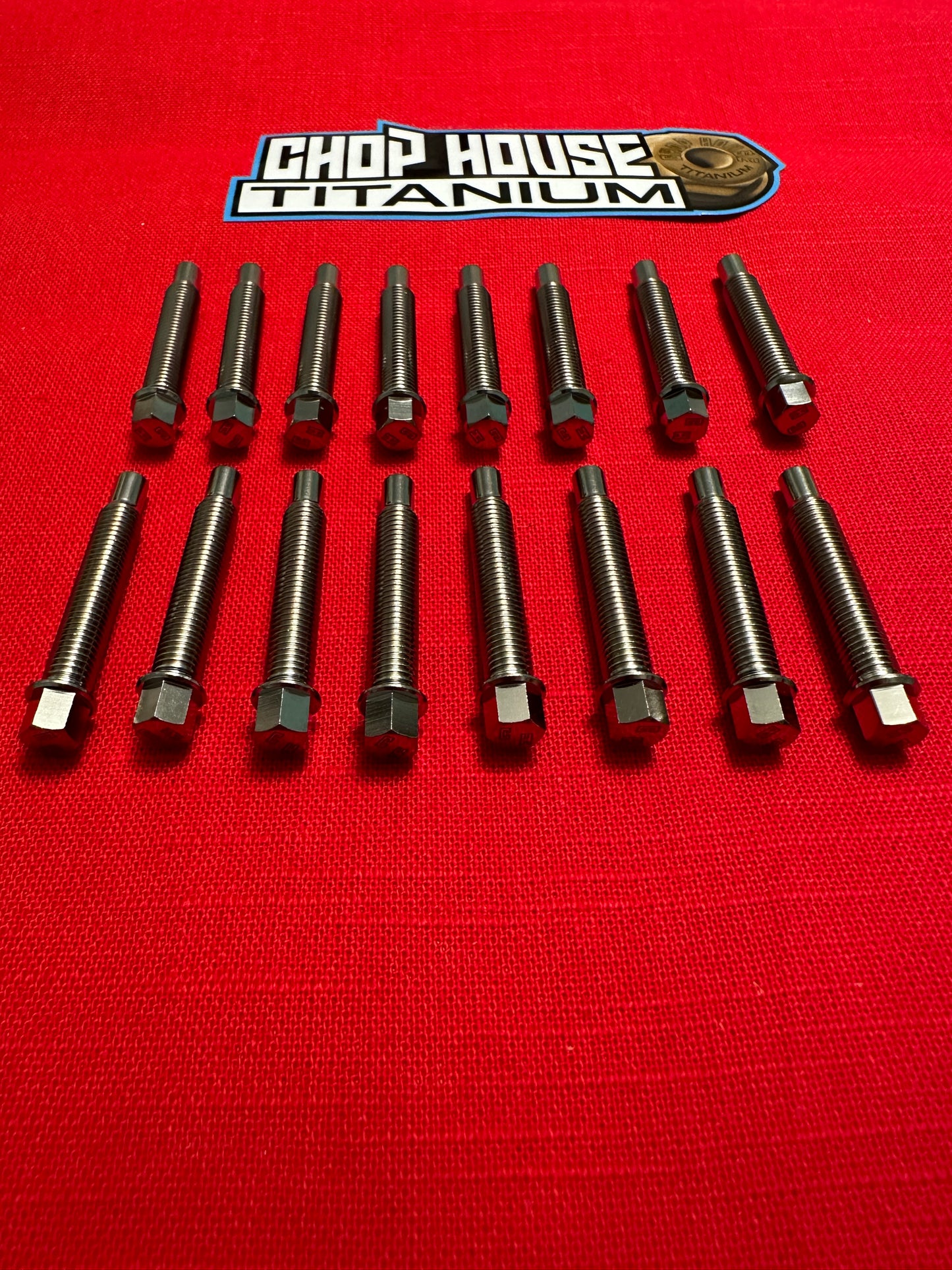 (16) Chop House Titanium Stud Kit - 1/4-28 x 1 1/2" Kart/Quarter Midget