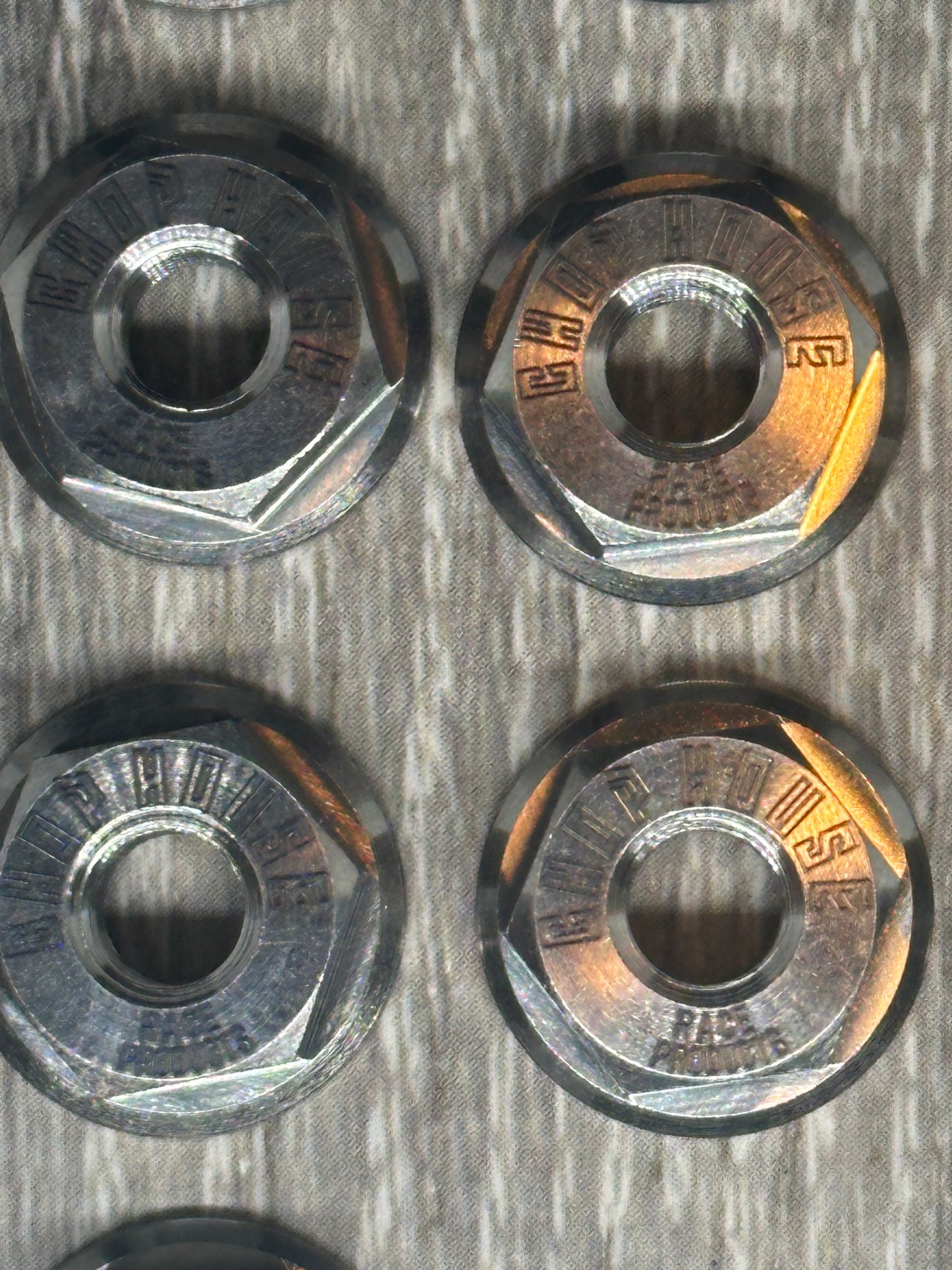 16- Natural TI 1/4-28 1/2" Lug Nuts/ Chop House Titanium