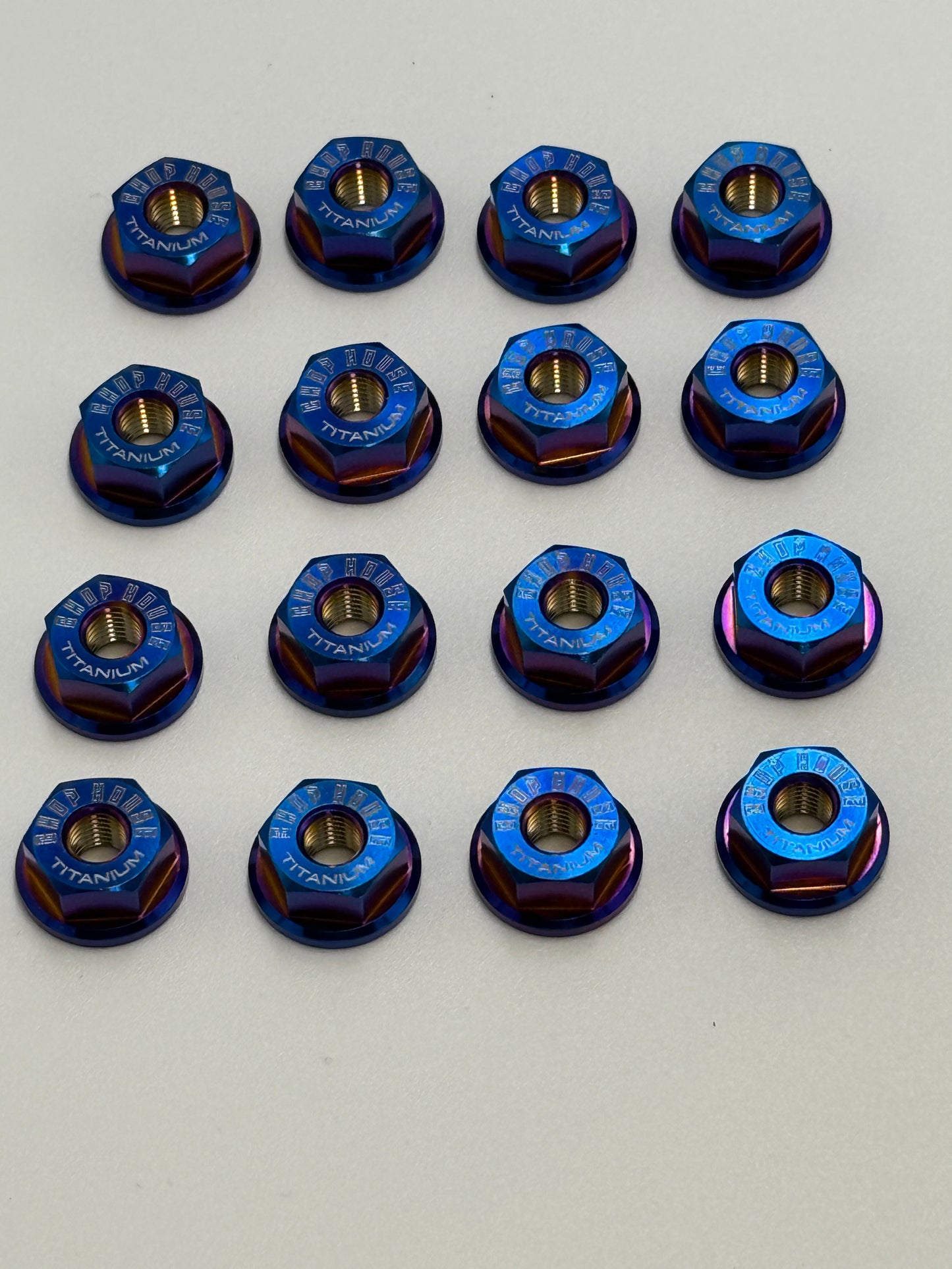 Chop House Burnt Blue Titanium Lug 1/4-28  Kit of 16